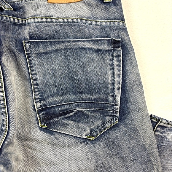 Projekraw Buckle Light Wash Whiskered Hand Sanded Relaxed Straight Jeans (38/34) - Picture 3 of 15